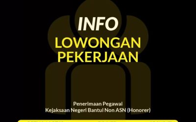 Lowongan Kerja Non ASN Kejari Bantul Tahun 2023