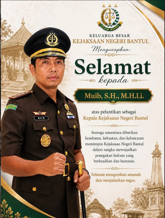 Kepala Kejaksaan Negeri Bantul : Muib, S.H., M.H.Li