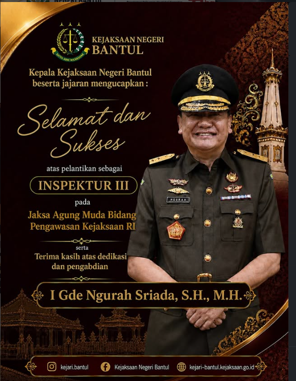 Ucapan Terima Kasih : I Gde Ngurah Sriada, S.H., M.H